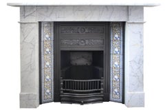 Reclaimed Antique Victorian Cast Iron and Tiled Fireplace Insert