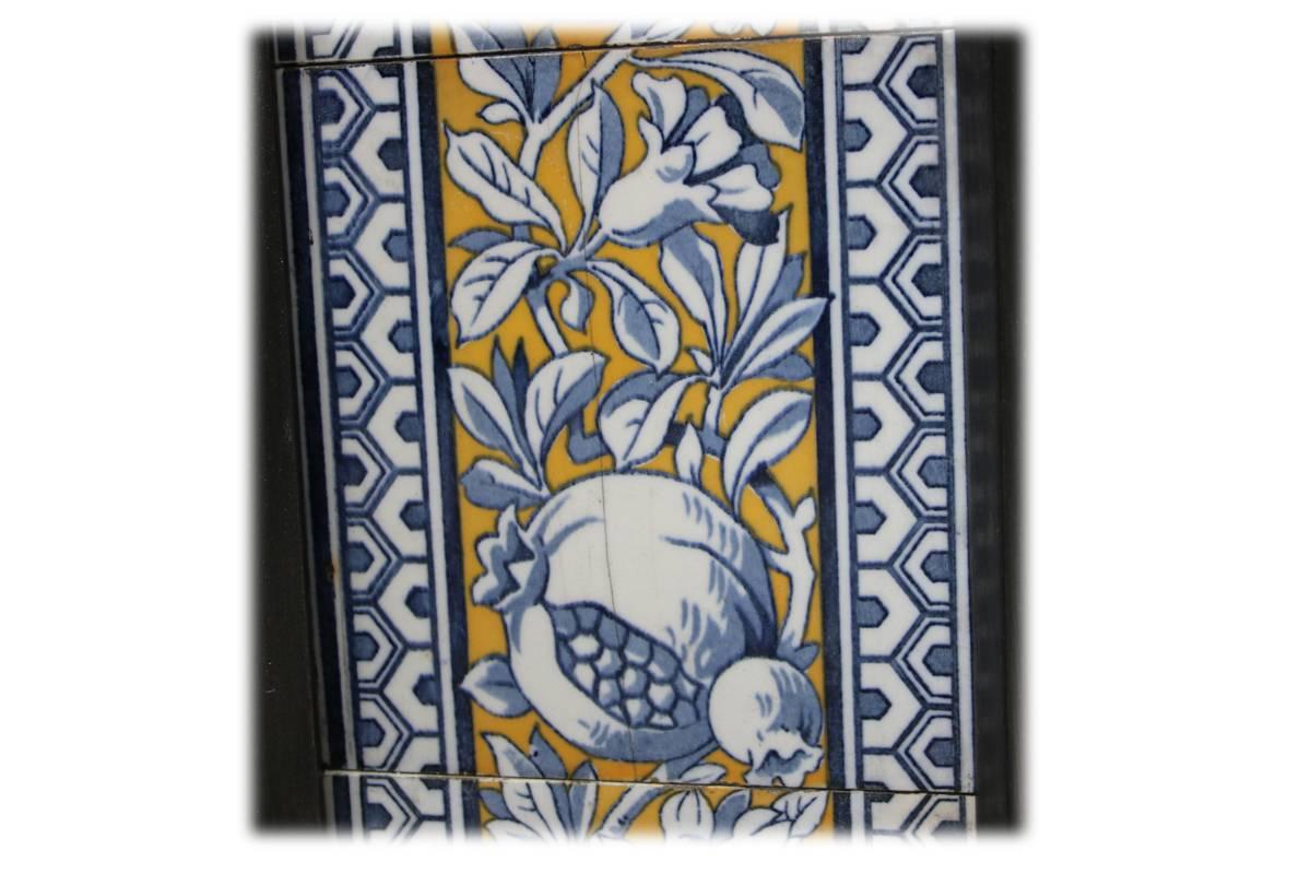 19th Century Reclaimed Antique Victorian Cast Iron and Tiled Fireplace Insert