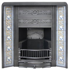 Reclaimed Antique Victorian Cast Iron and Tiled Fireplace Insert