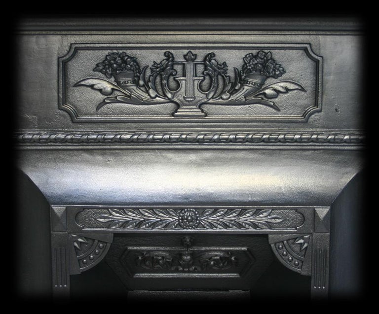 Reclaimed Antique Victorian Cast Iron Bedroom Fireplace For Sale at 1stDibs