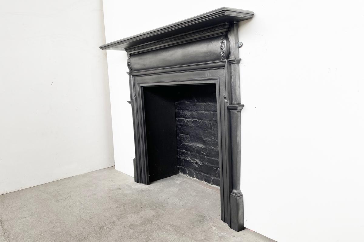 English Reclaimed Antique Victorian Cast Iron Fire Surround