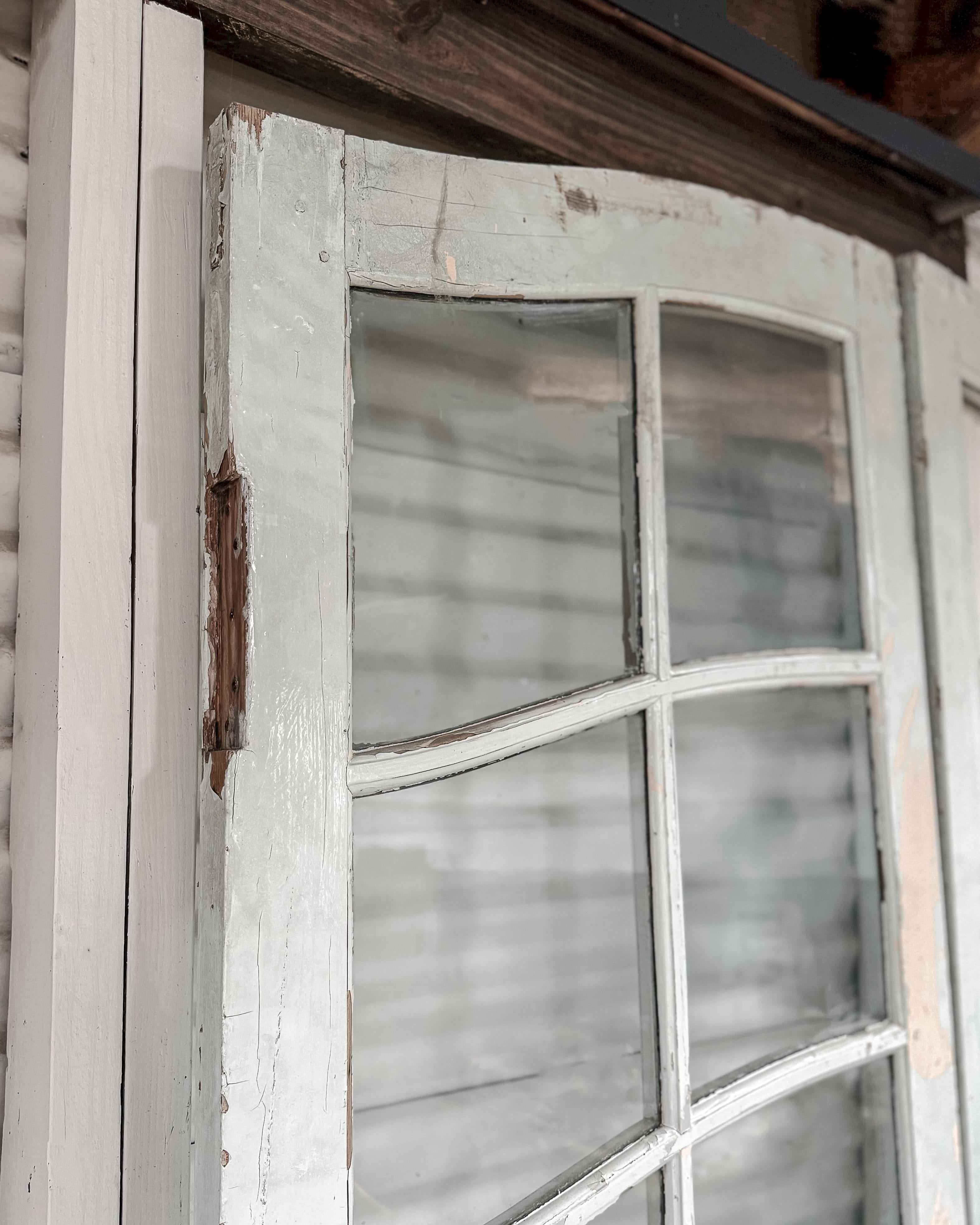 Reclaimed Arched French Doors with Transom 5