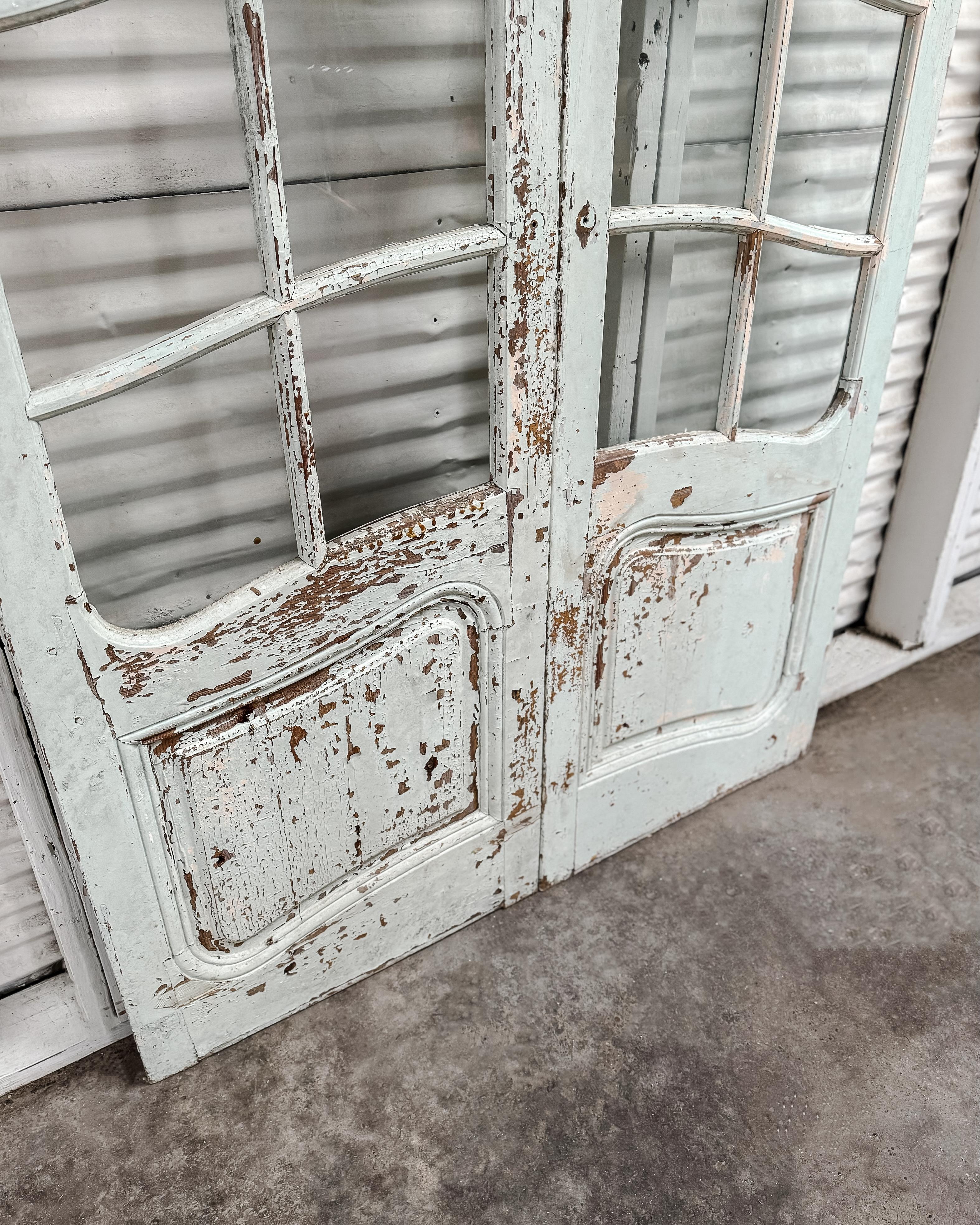 Reclaimed Arched French Doors with Transom 2