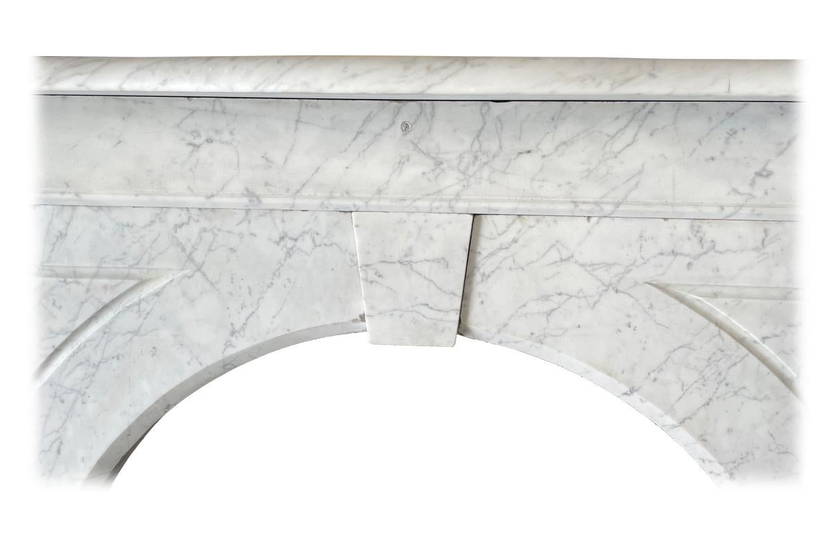 Reclaimed Arched Victorian Carrara Marble Fireplace Surround 1