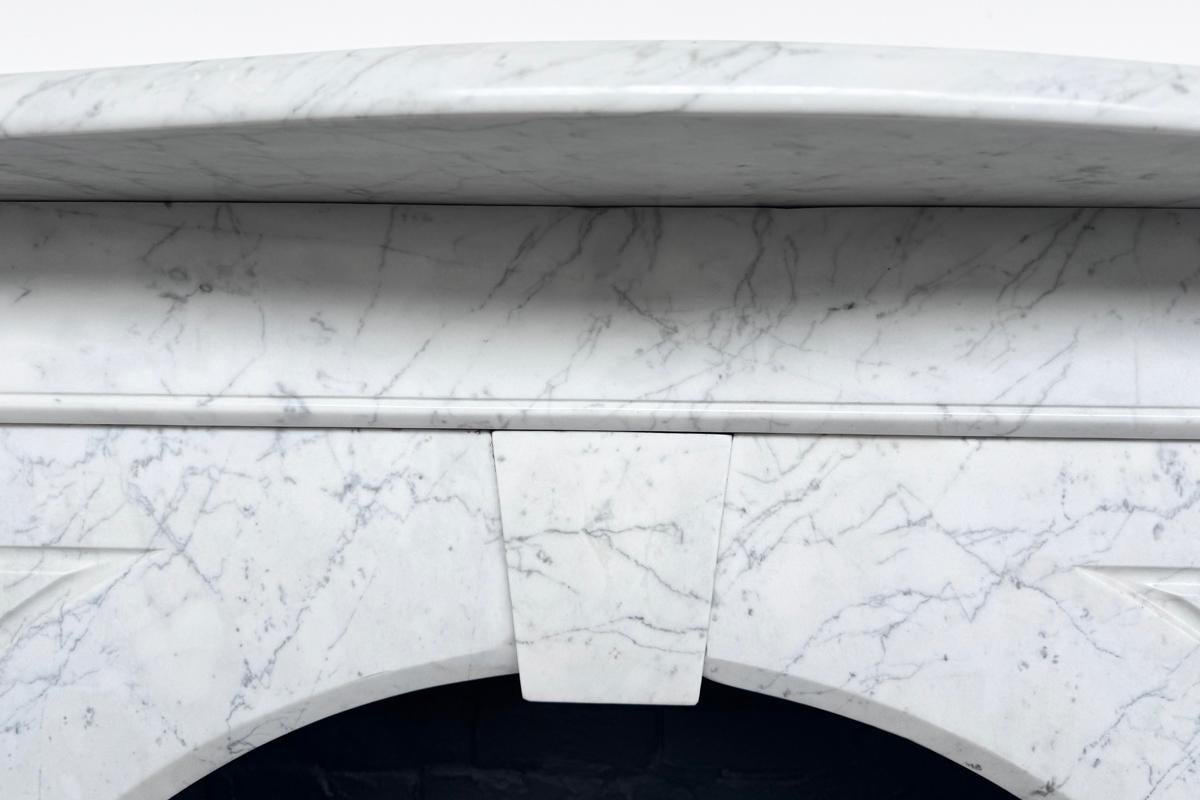 19th Century Reclaimed arched Victorian Carrara marble fireplace surround