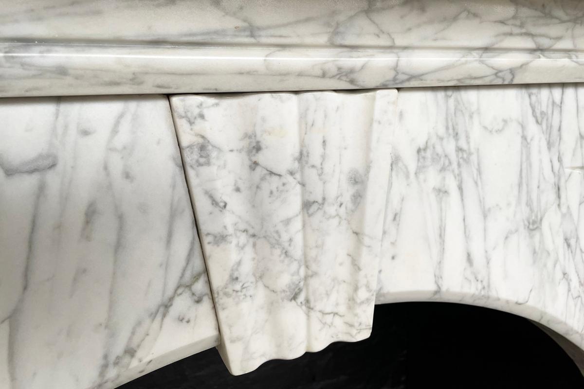 Reclaimed arched Victorian Carrara marble fireplace surround 1