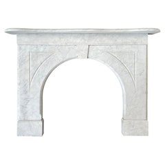 Reclaimed Arched Victorian Carrara Marble Fireplace Surround