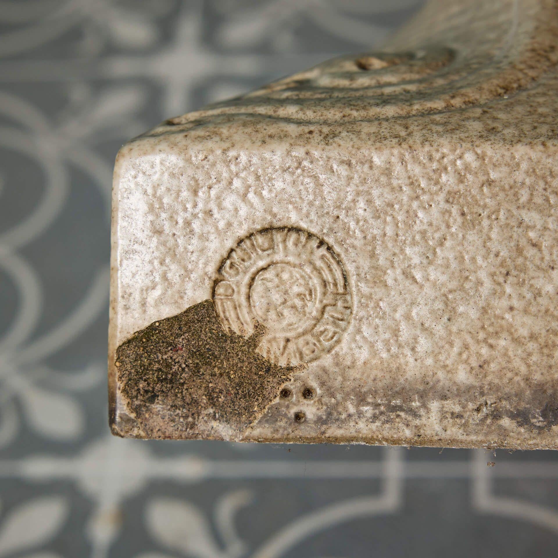 Reclaimed Armillary Sundial on Doulton Lambeth Stoneware Pedestal In Fair Condition For Sale In Wormelow, Herefordshire