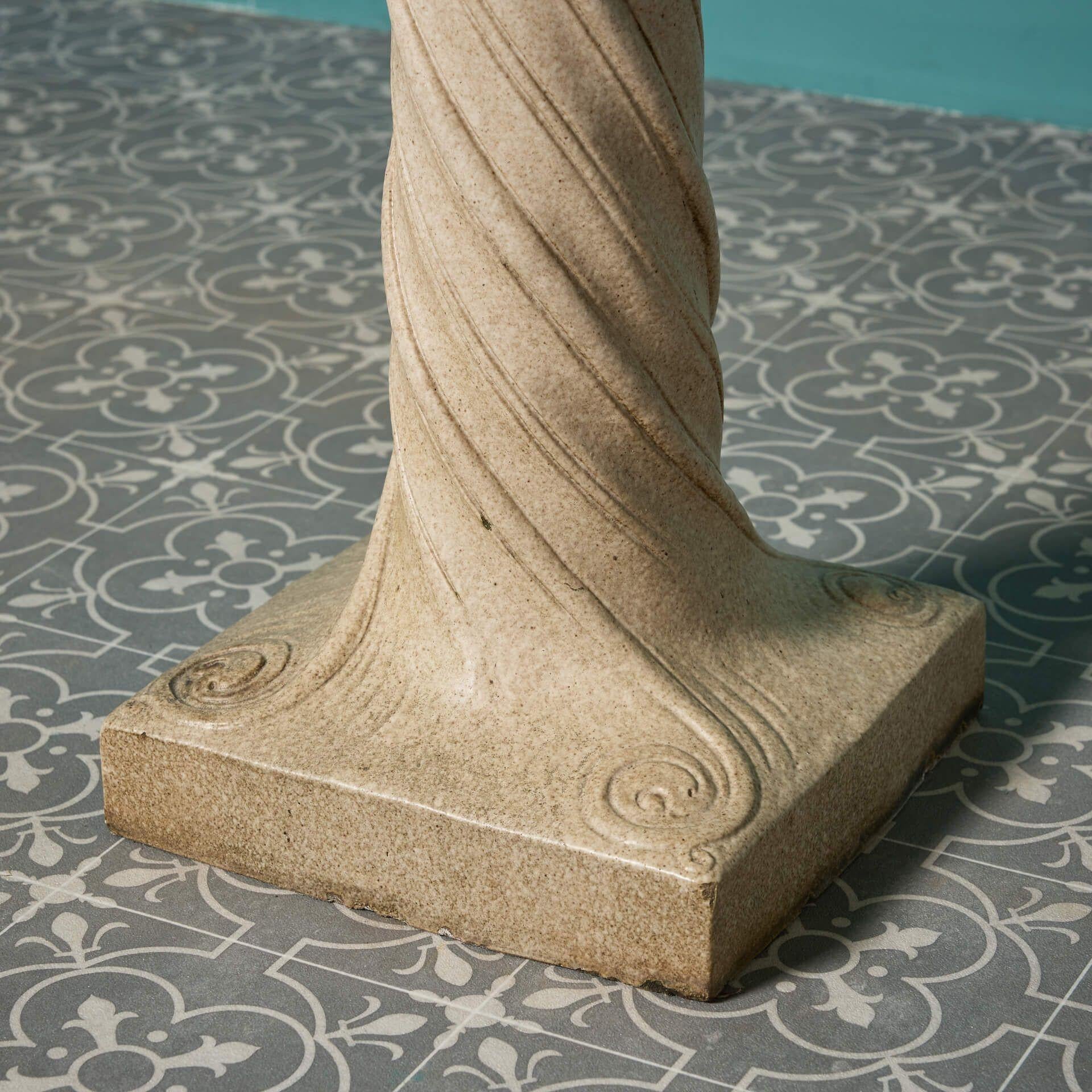 20th Century Reclaimed Armillary Sundial on Doulton Lambeth Stoneware Pedestal For Sale