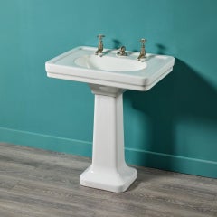 Vintage Reclaimed Art Deco Bathroom Pedestal Basin