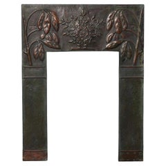 Reclaimed Arts & Crafts Style Copper Fire Mantel Insert