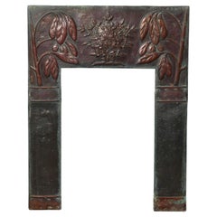 Reclaimed Arts & Crafts Style Copper Mantel Insert