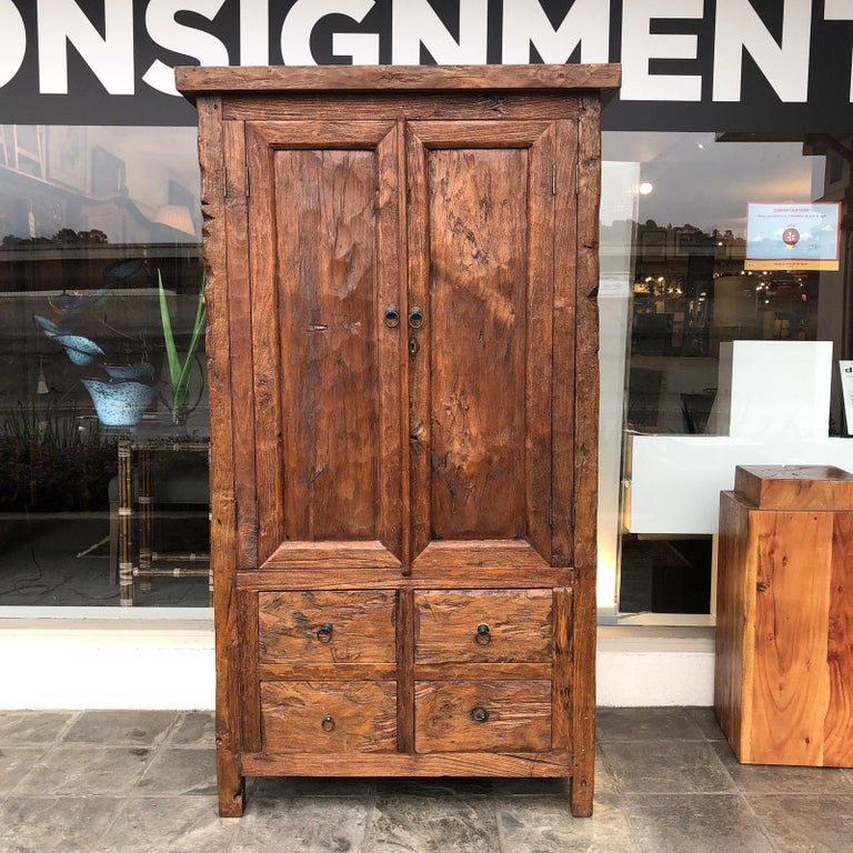 Reclaimed Barn Wood Armoire For Sale at 1stDibs