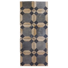 Antique Reclaimed Blue and Beige Octagonal Tiles