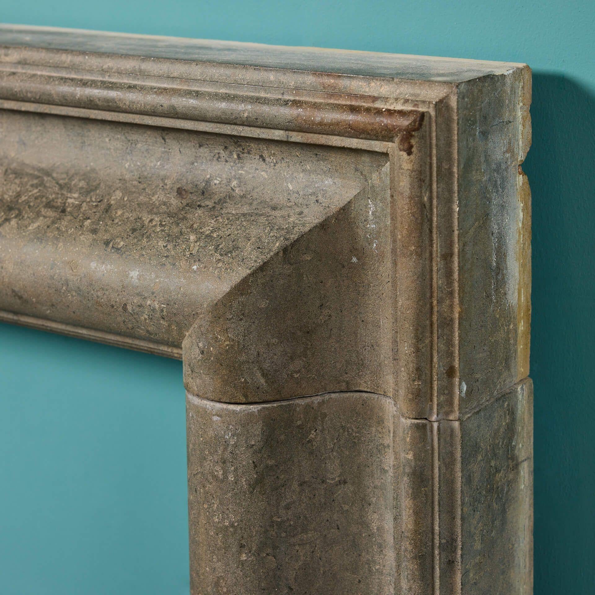 English Reclaimed Bolection Style Limestone Fire Mantel