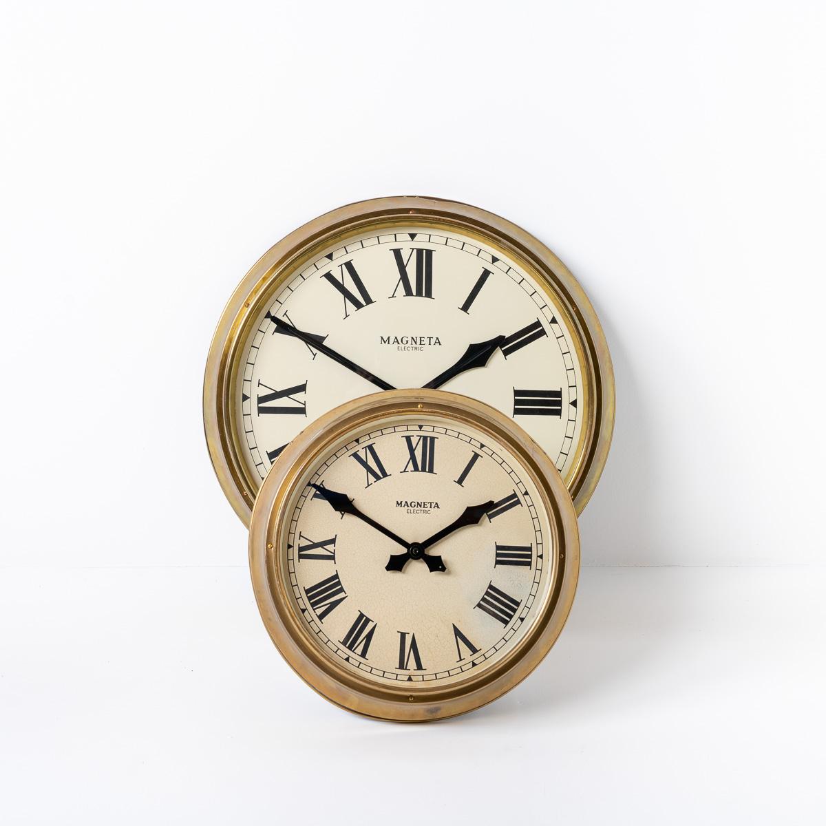 Reclaimed British Industrial Brass Wall Clock by Magneta London 6