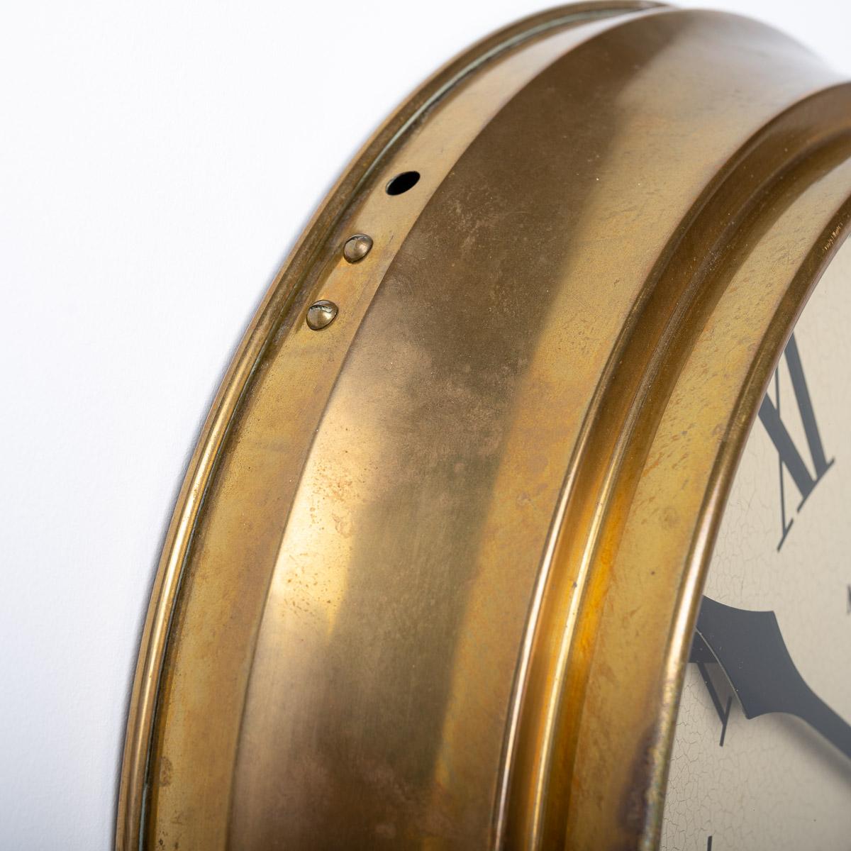 Reclaimed British Industrial Brass Wall Clock by Magneta London 1