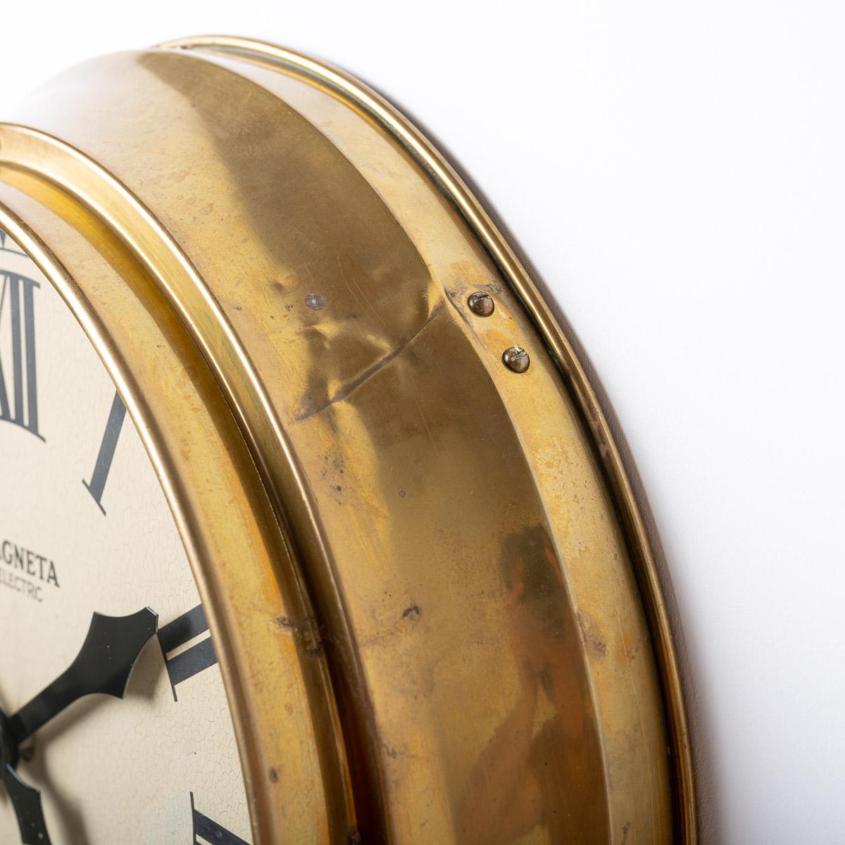 Reclaimed British Industrial Brass Wall Clock by Magneta London 2