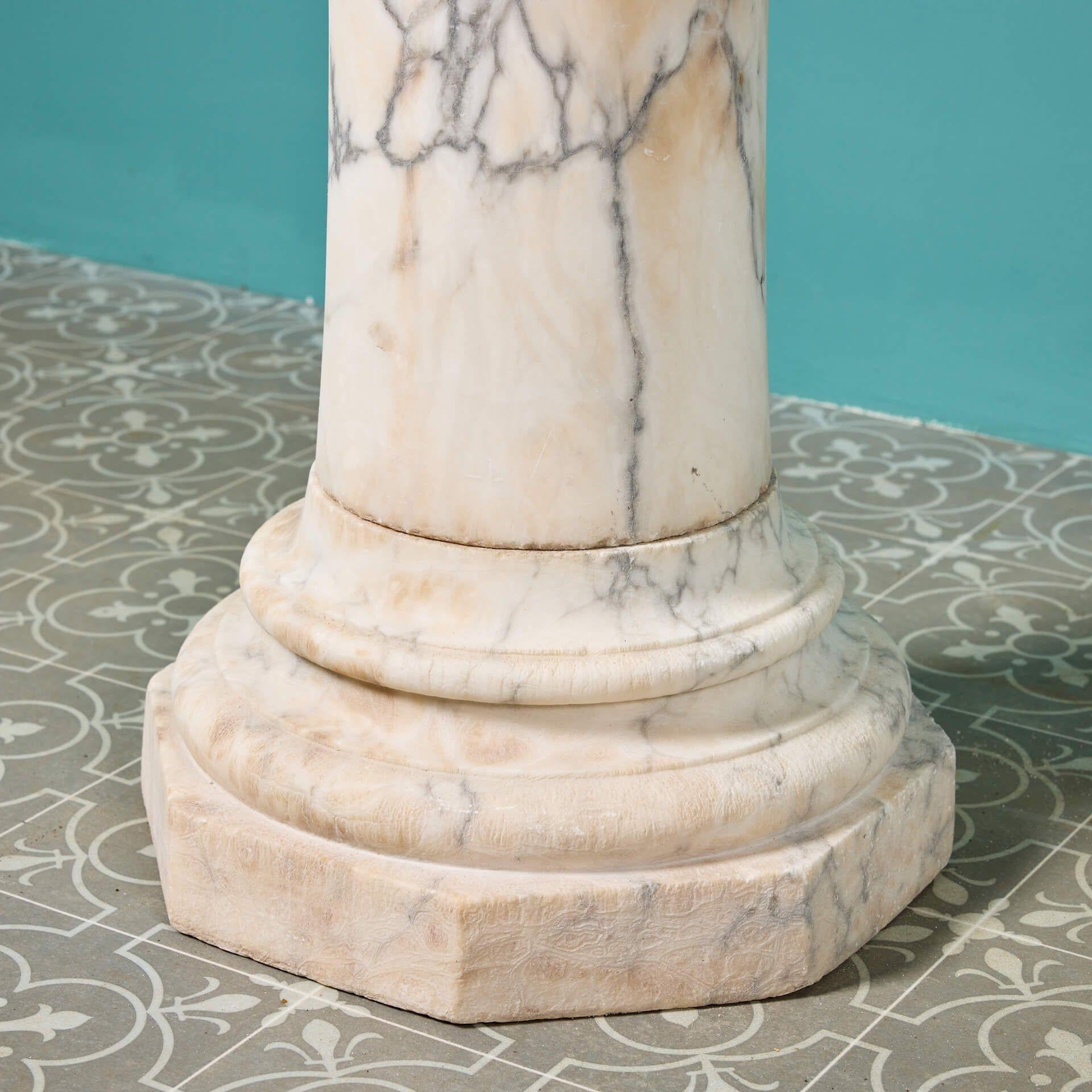 Reclaimed Bronze Garden Sundial on Alabaster Pedestal For Sale 1