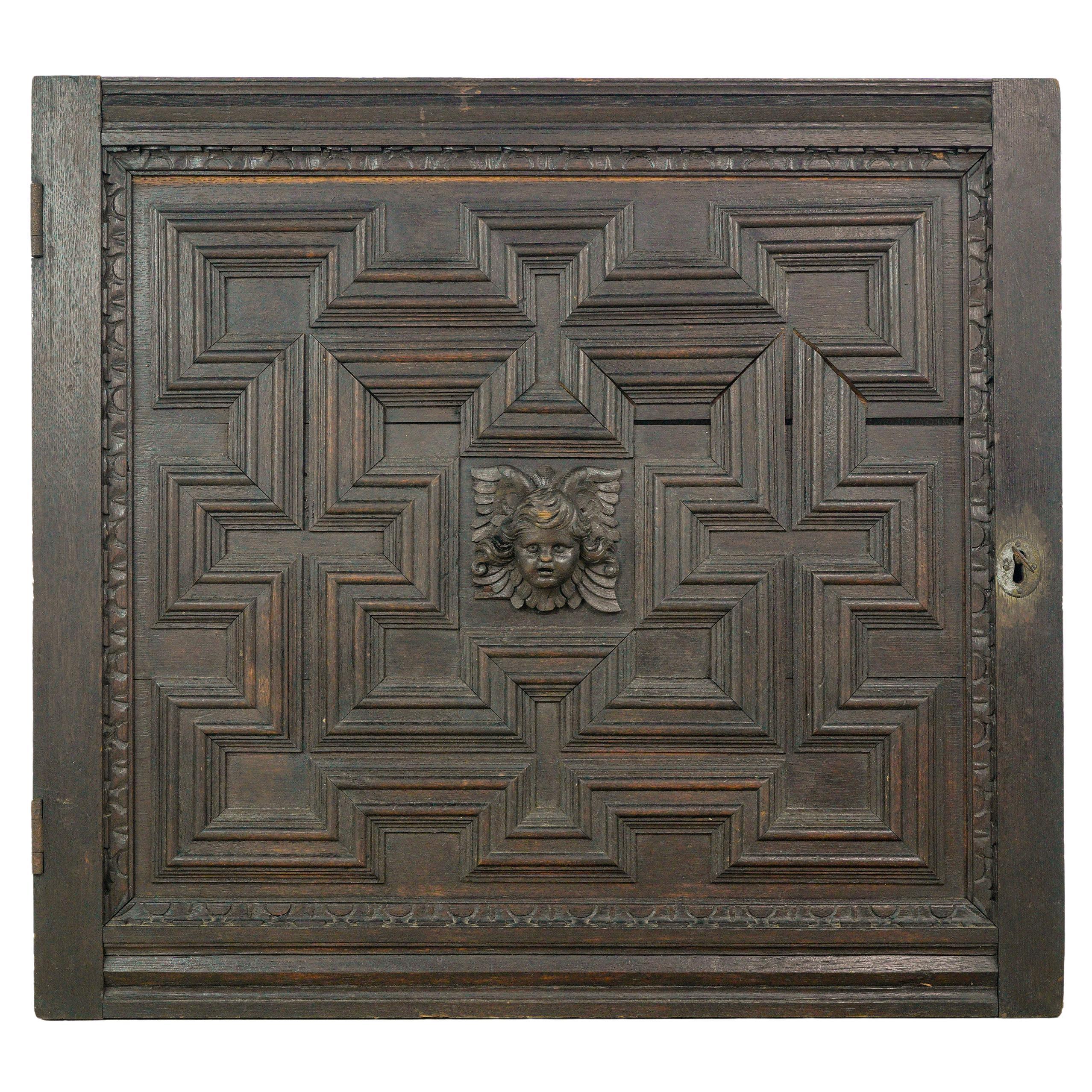 Anta dell'armadio in Oak Oak con chiave 27,875 x 25,625 pollici. in vendita