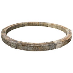 Reclaimed Carved Limestone Circular Pool Surround