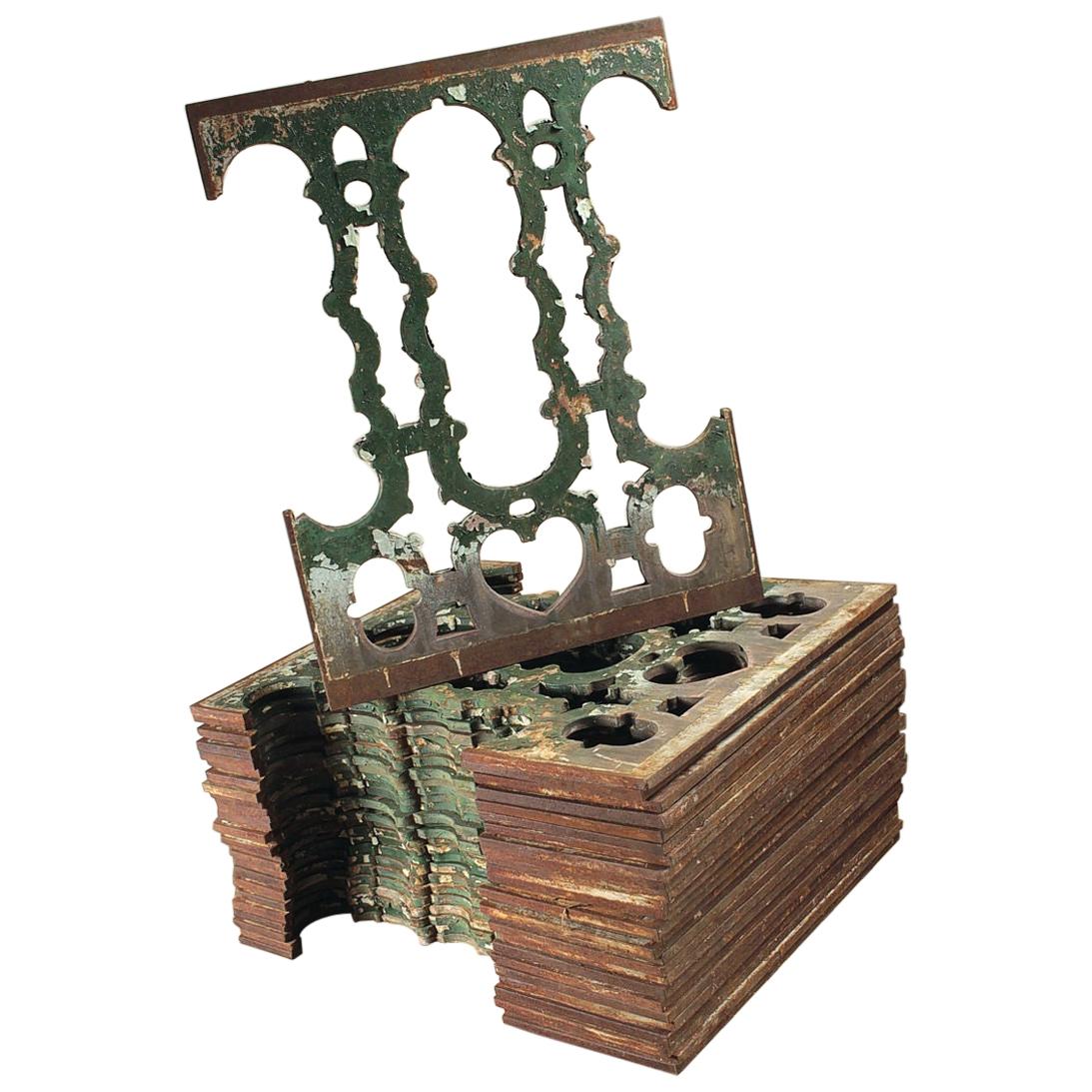 Reclaimed Cast Iron Balcony Railing Panels, 20th Century For Sale