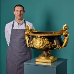 Cast Iron Gilded Antique Urn or Jardiniere