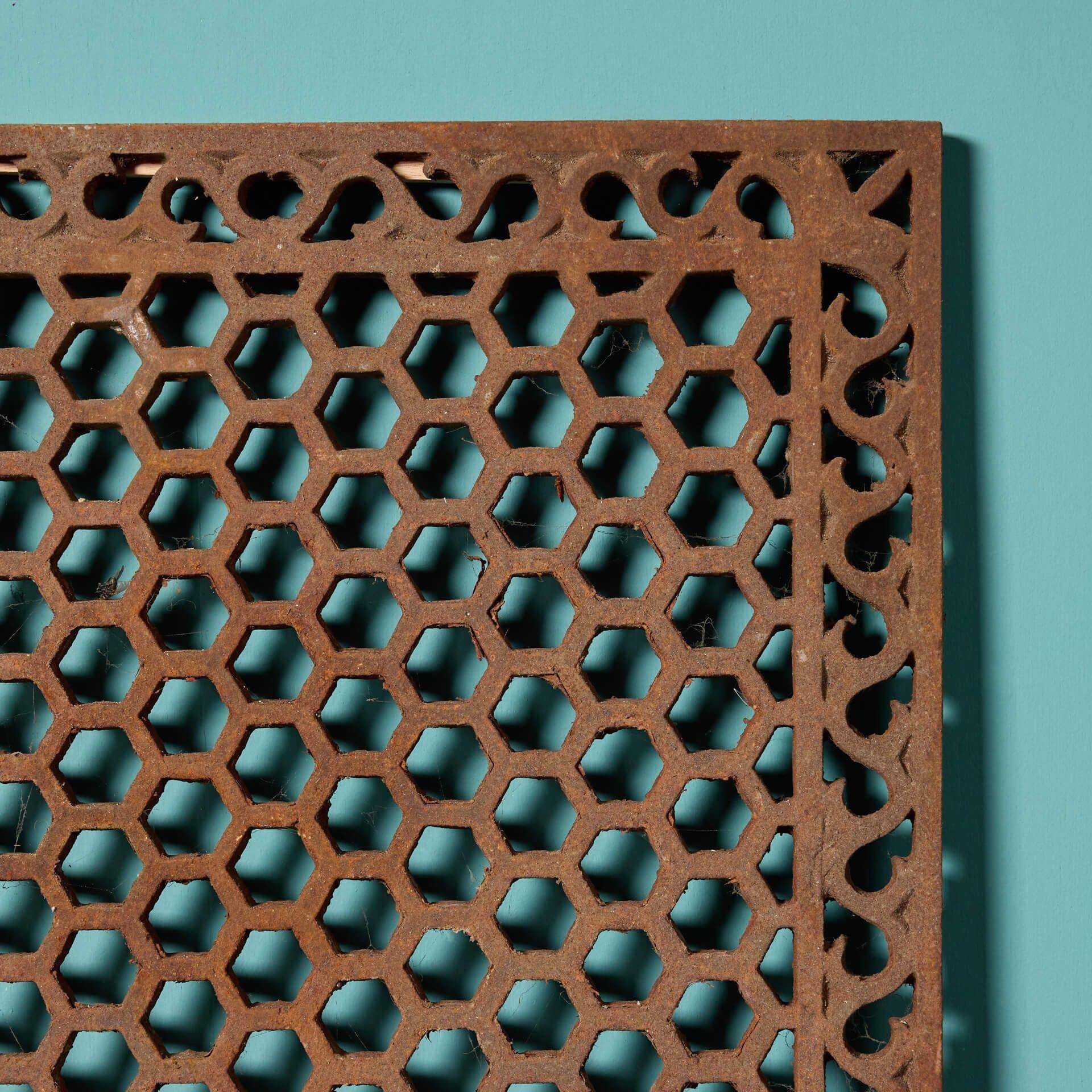 Georgian Reclaimed Cast Iron Floor Grids (42 available) For Sale