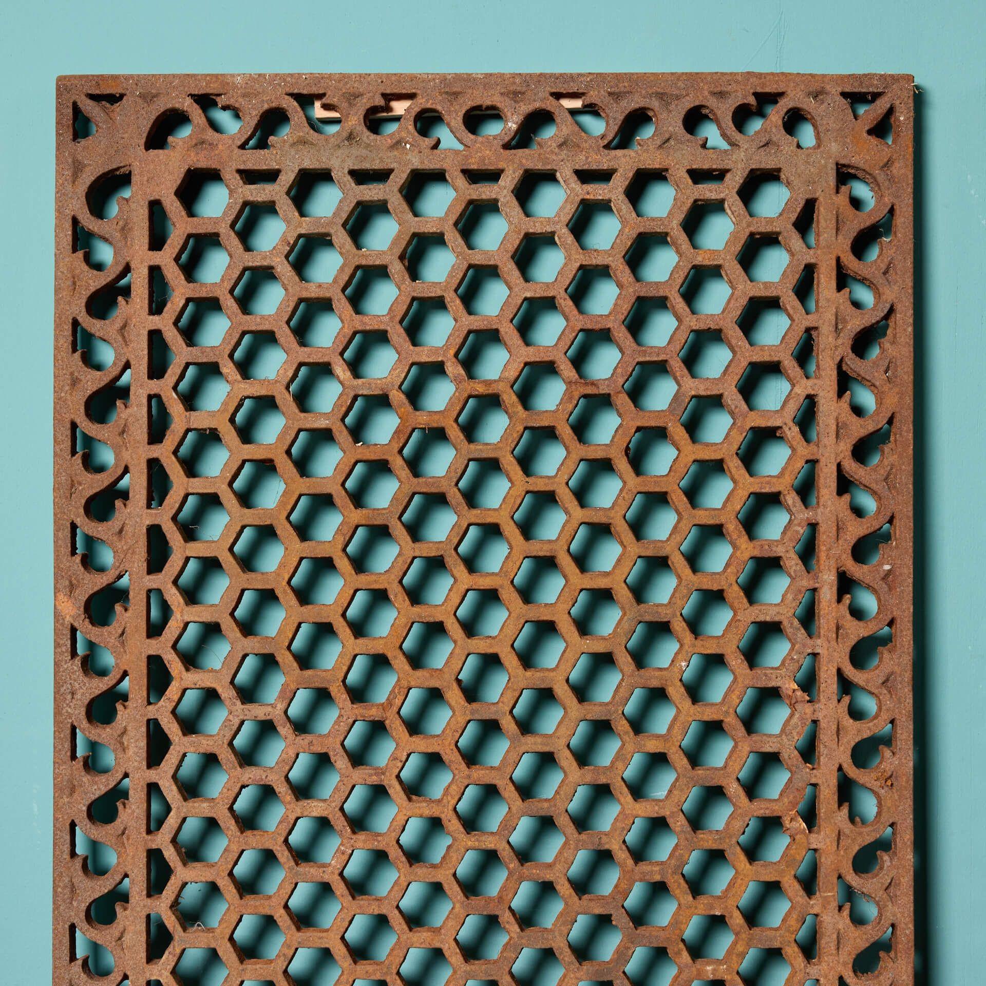 19th Century Reclaimed Cast Iron Floor Grids (72 available) For Sale