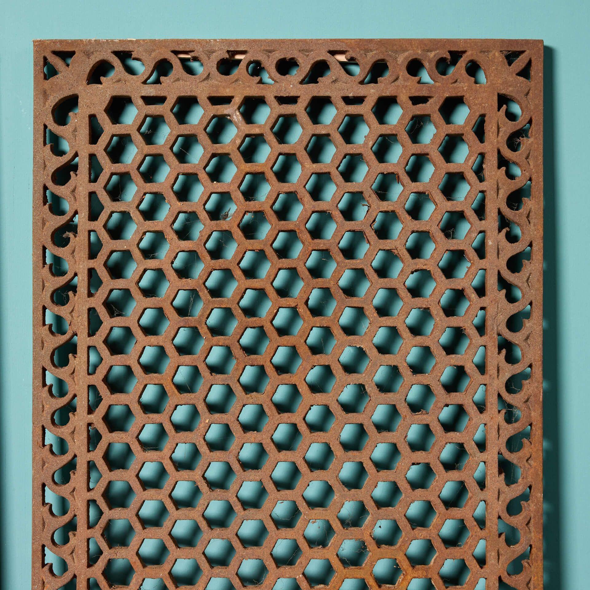 Metal Reclaimed Cast Iron Floor Grids (72 available) For Sale