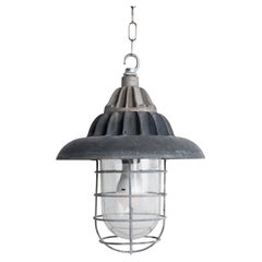 Reclaimed Cast Iron Industrial Flameproof Wellglass Pendant Light By Walsall