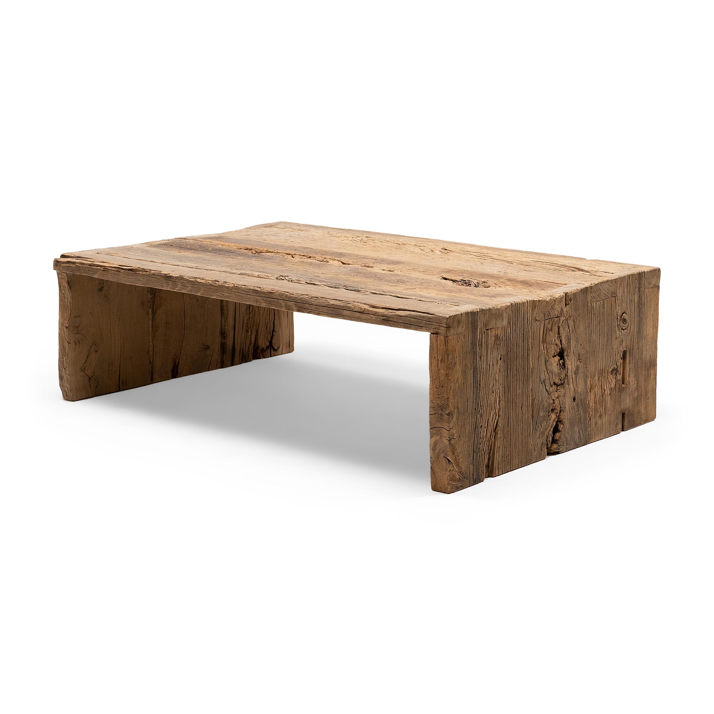 Rustic Reclaimed Chinese Elm Coffee Table For Sale