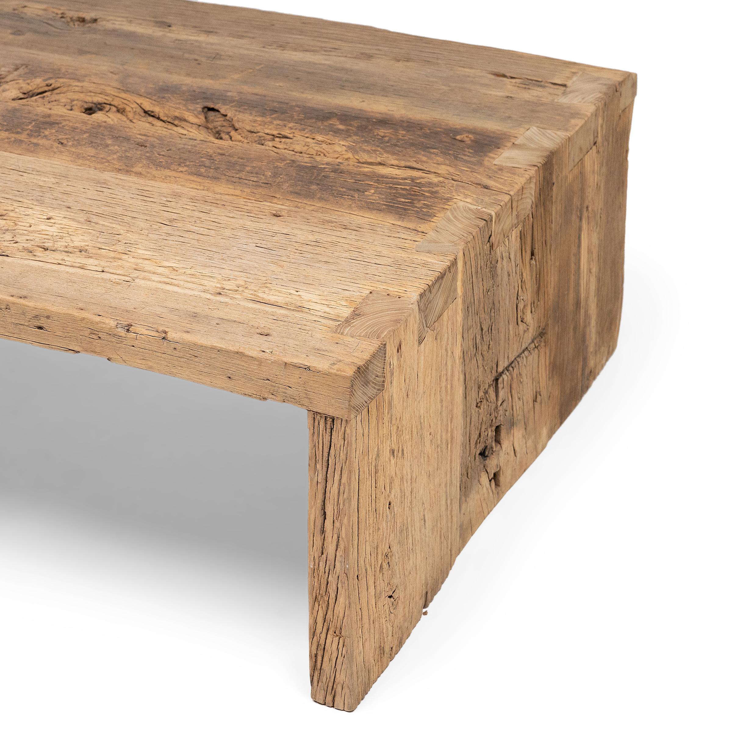 Contemporary Reclaimed Chinese Elm Coffee Table For Sale