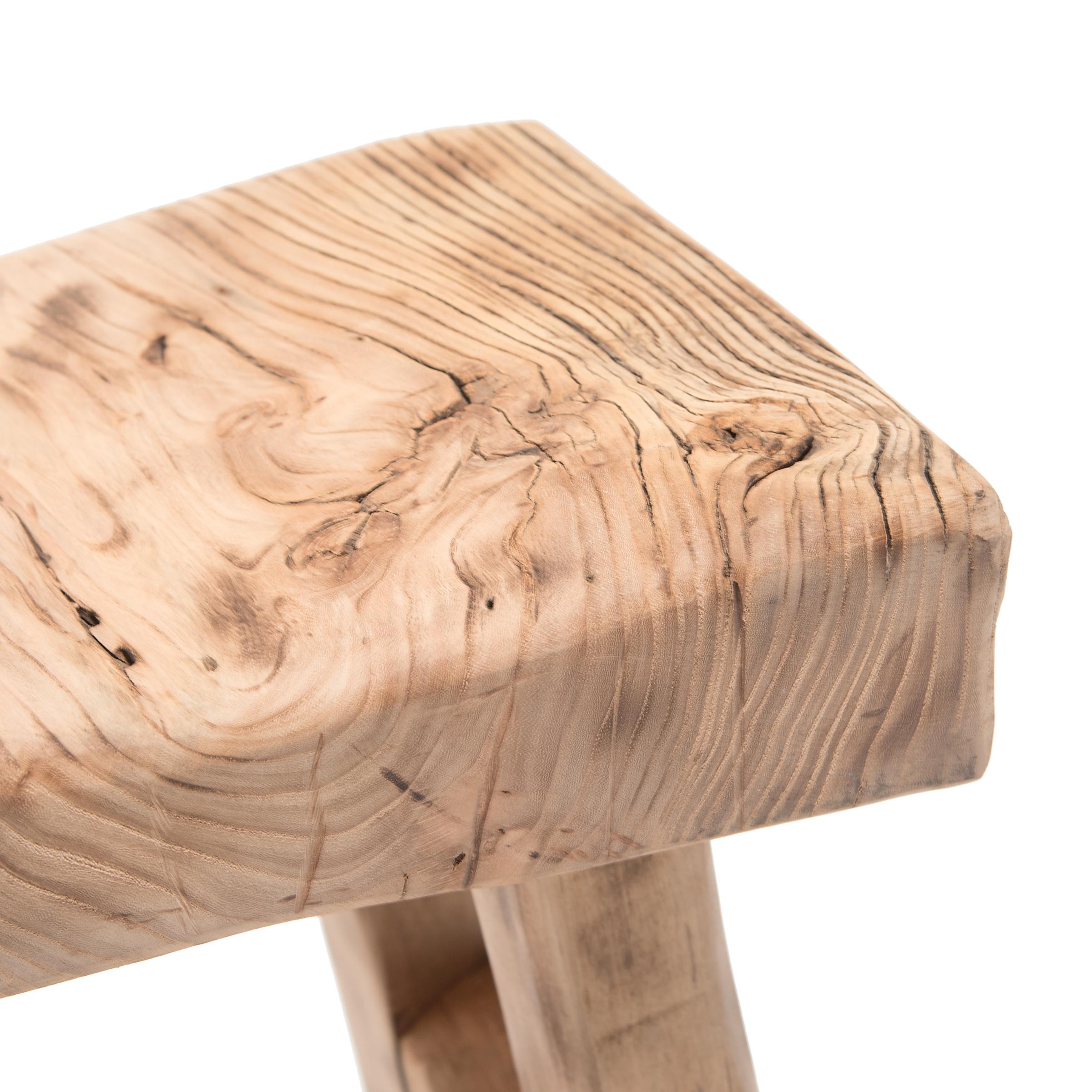 Reclaimed Wood Reclaimed Chinese Elm Courtyard Stool