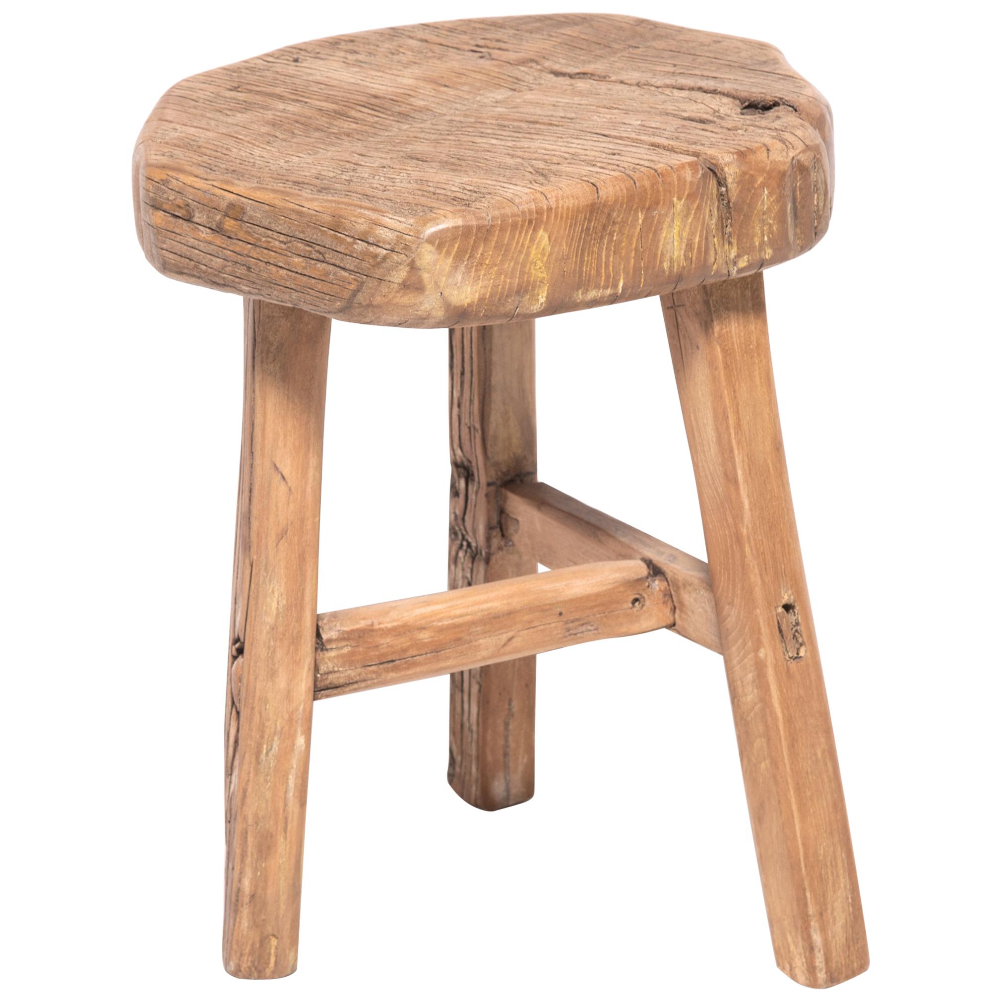 Reclaimed Chinese Elm Courtyard Stool