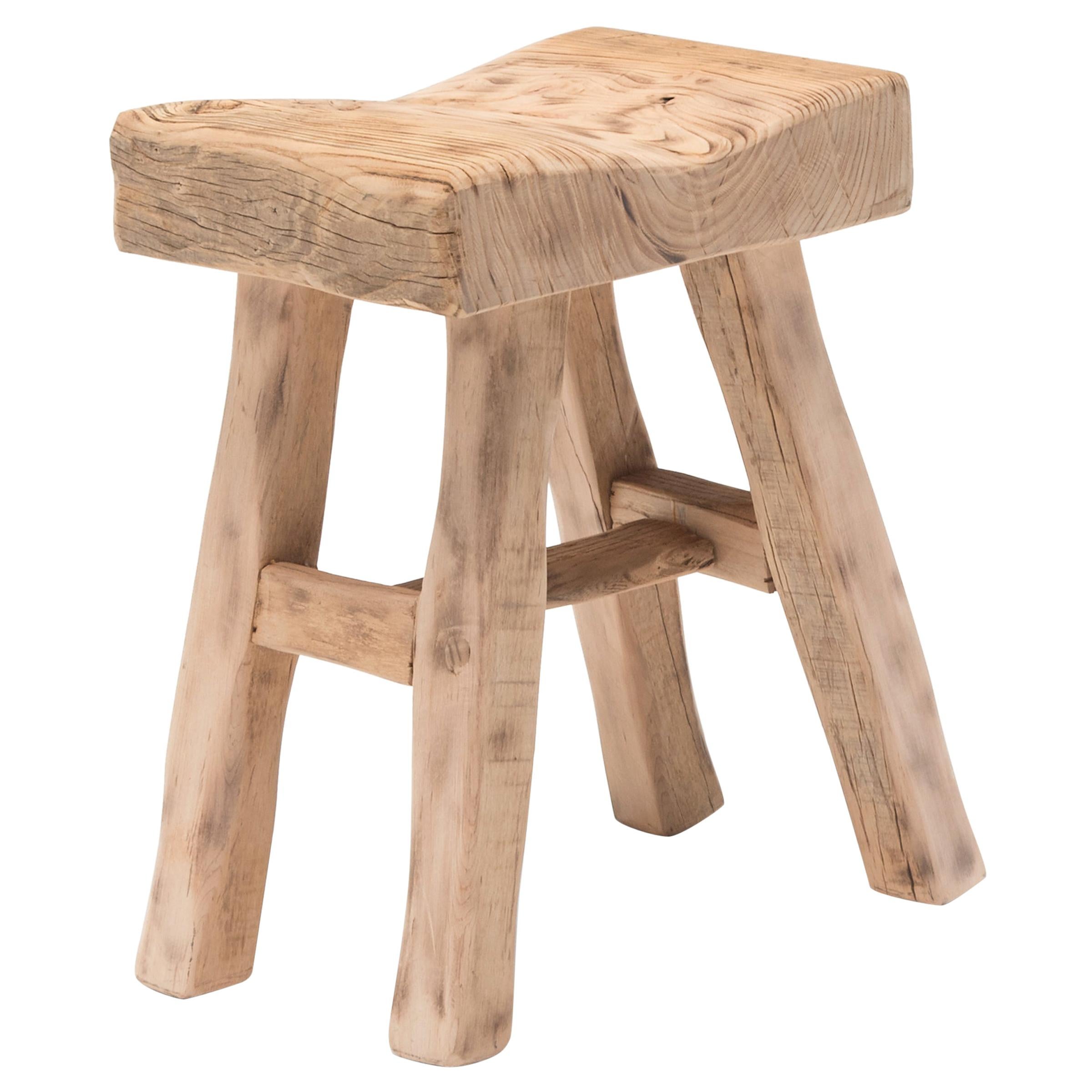 Reclaimed Chinese Elm Courtyard Stool