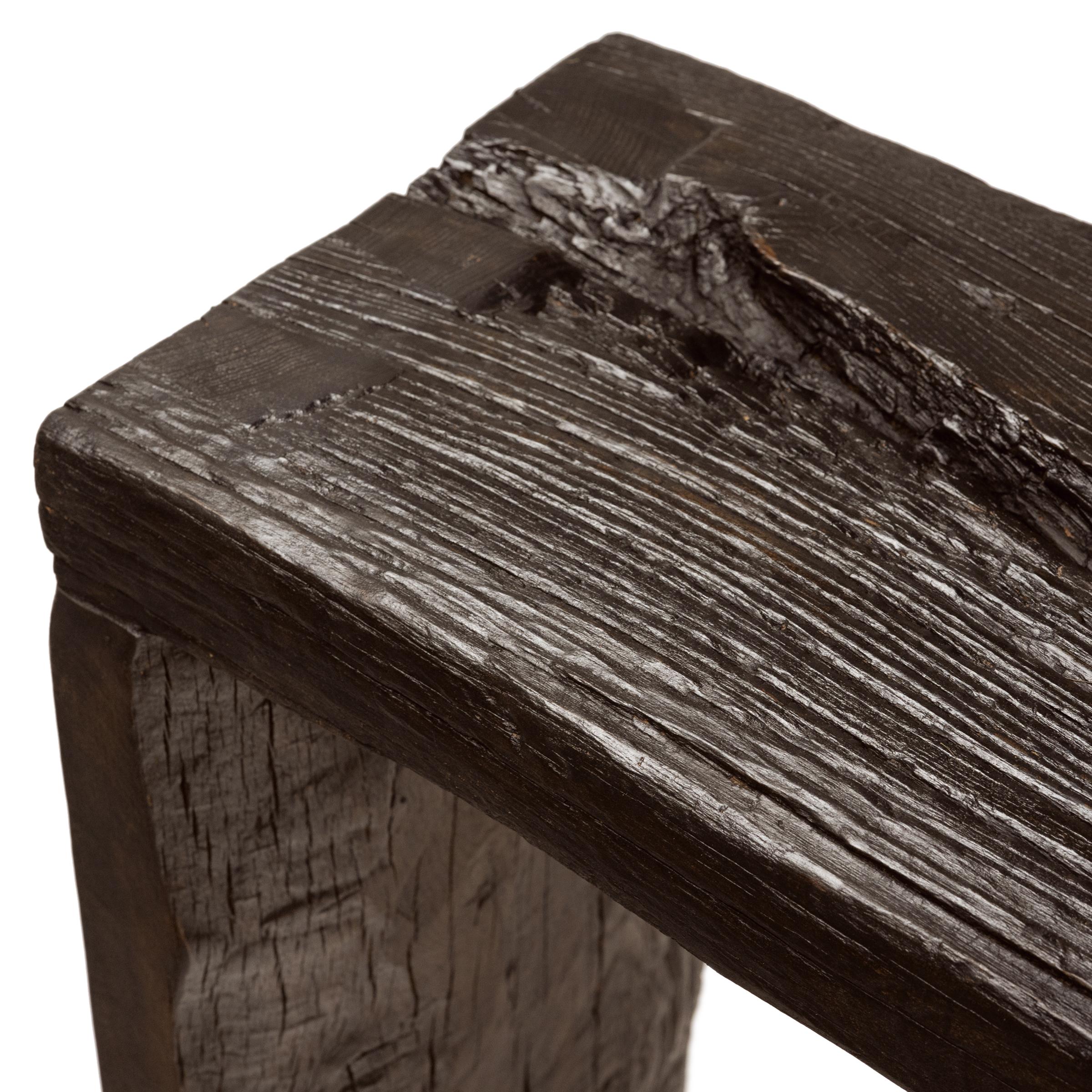 Reclaimed Chinese Elm Waterfall Table For Sale 2