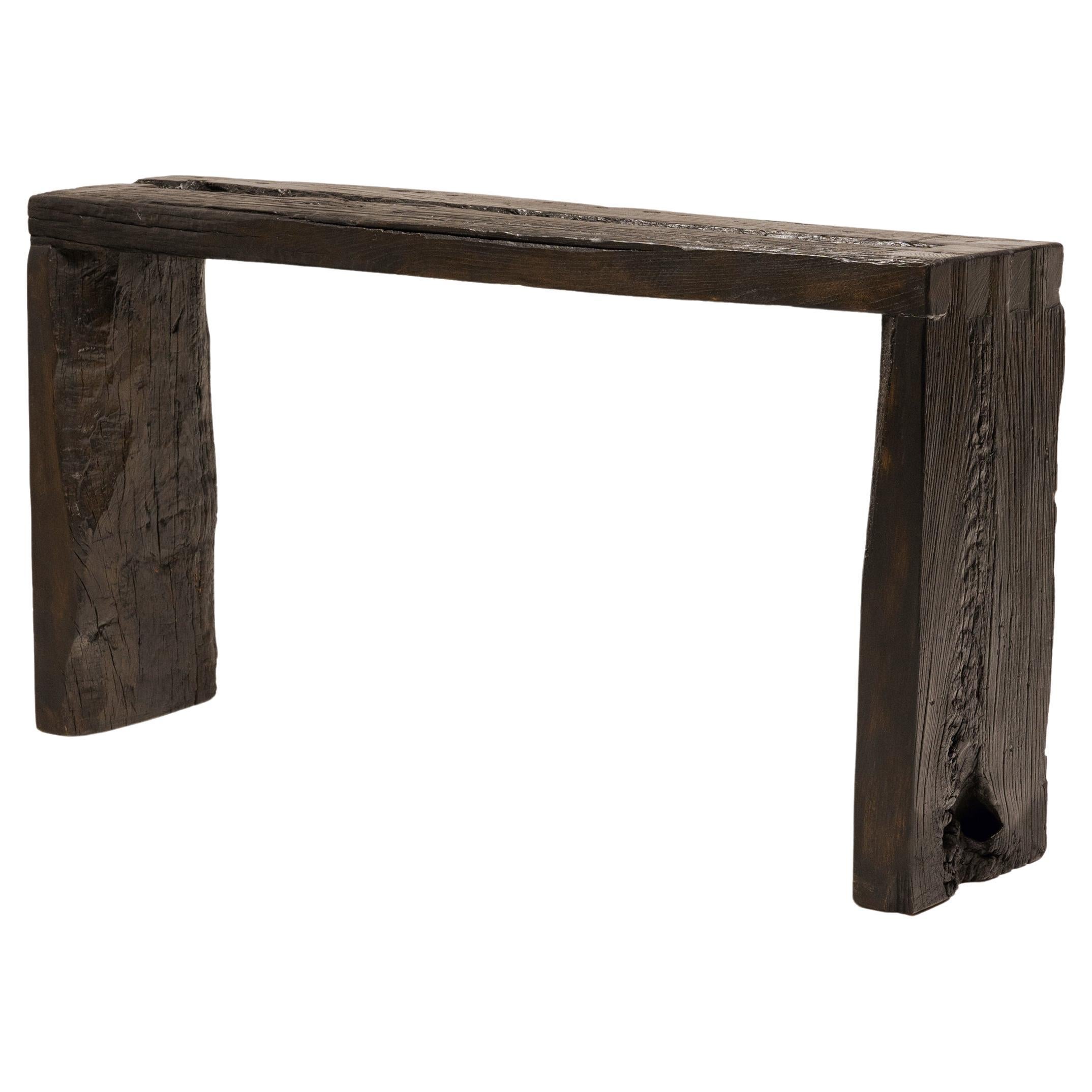 Reclaimed Chinese Elm Waterfall Table For Sale
