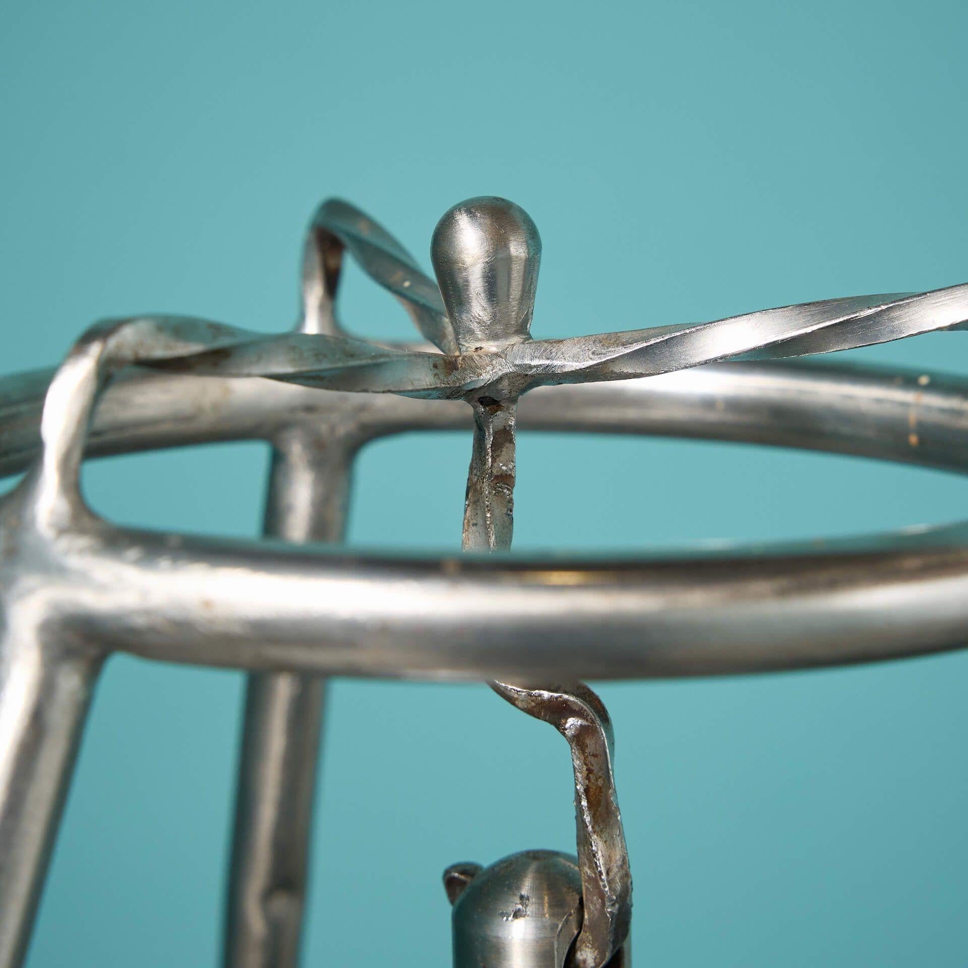 Placcato Campana marittima in bronzo cromato di recupero con supporto in vendita