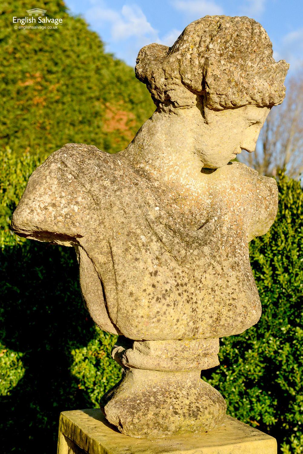 European Reclaimed Composition Stone Classical Bust, 20th Century For Sale