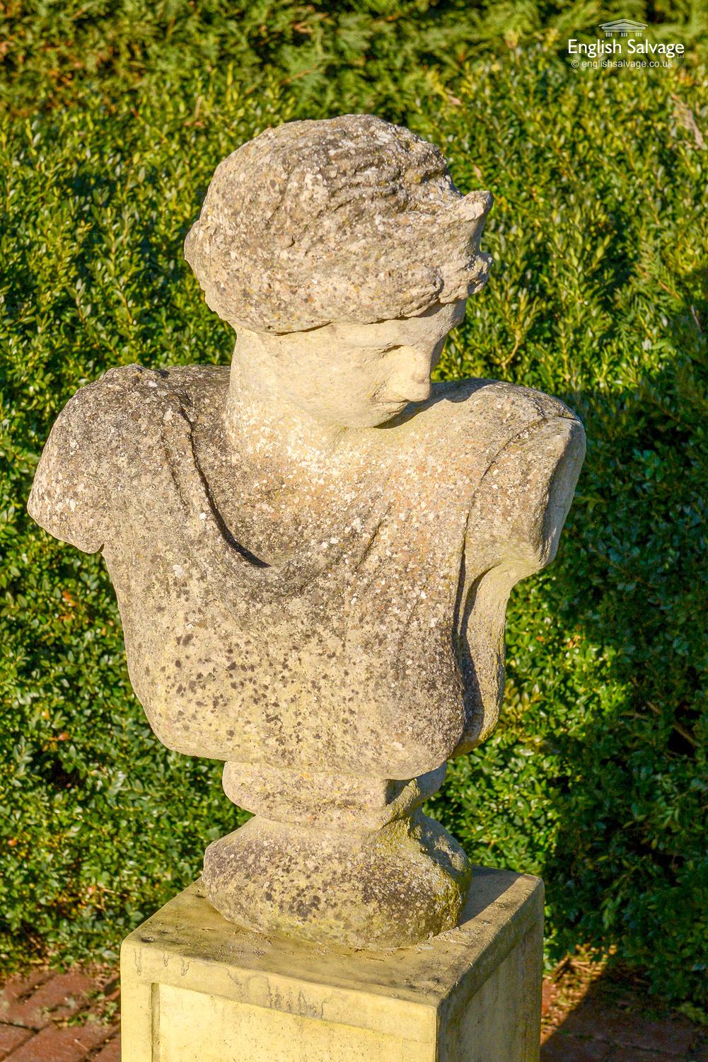 Reclaimed Composition Stone Classical Bust, 20th Century In Good Condition For Sale In London, GB