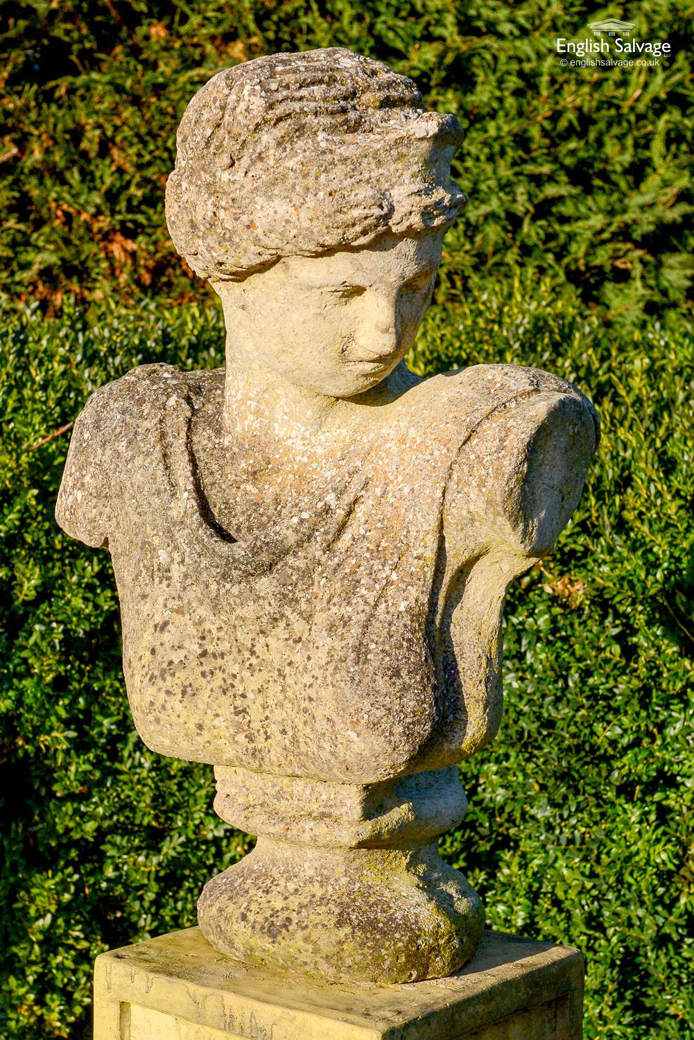 Reclaimed Composition Stone Classical Bust, 20th Century For Sale 2