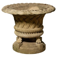 Large Reclaimed Composition Stone Planter