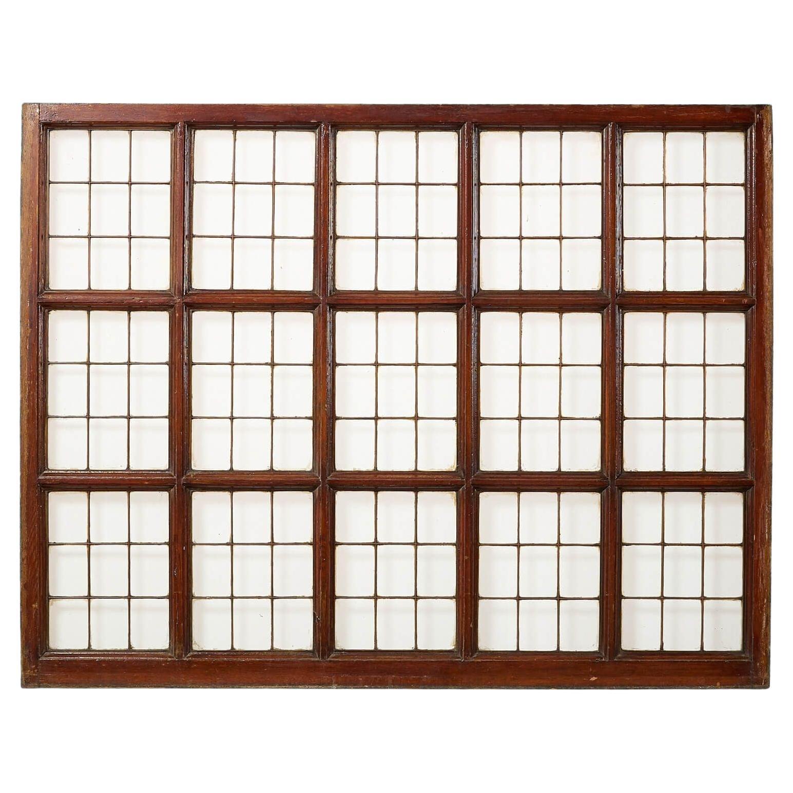 Panel de ventana acristalado con luz de cobre de los años 20