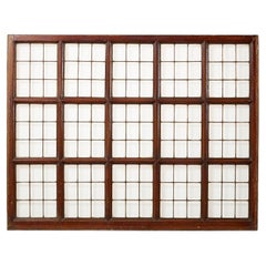Panel de ventana acristalado con luz de cobre de los años 20