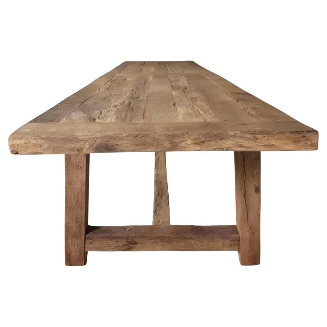 Authentique table de campagne en Oak du XIXe siècle - Brut, imparfait, solide