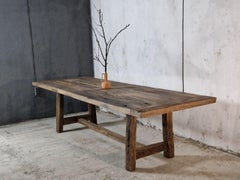 Tavolo da pranzo in quercia da fienile del XIX secolo in stile rustico + 3D