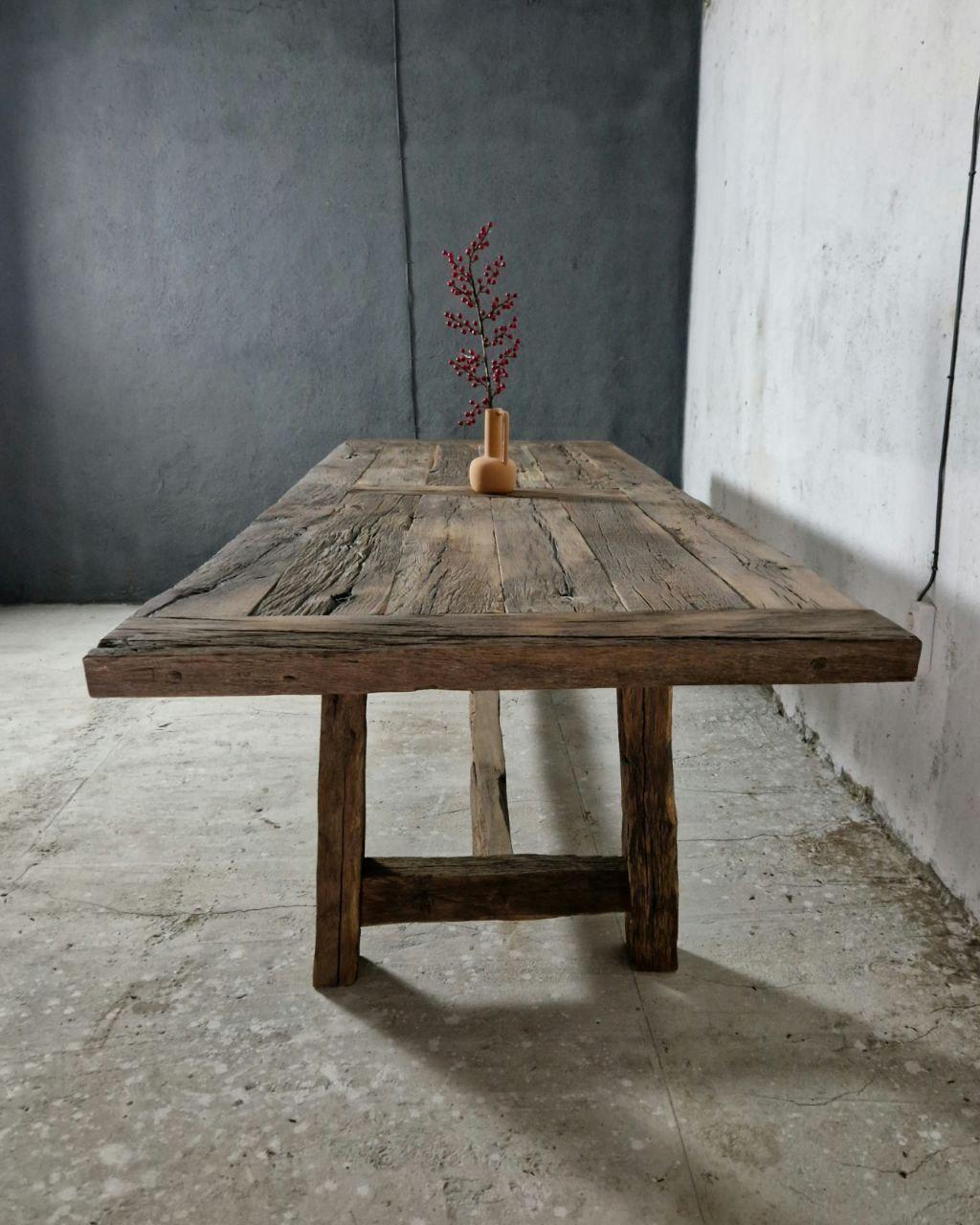 Country Table ancienne en chêne de pays recyclé 19ème + Modèle 3D en vente