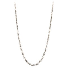 Reclaimed Diamonds Bezel set in White Gold Tennis Necklace