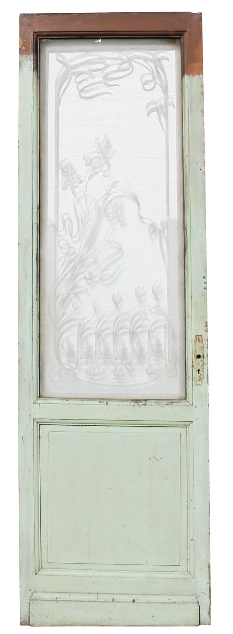 antique etched glass doors for sale
